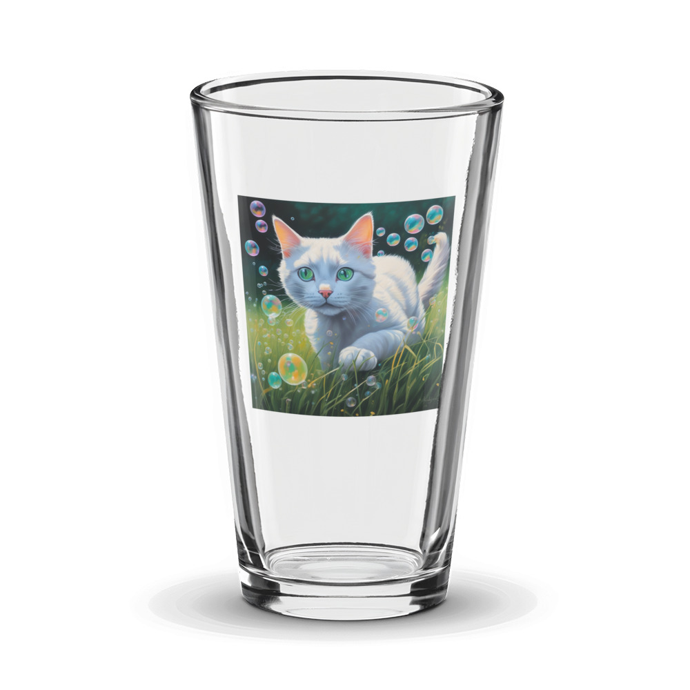 PugMug Custom White Companion Cat Glass Tumbler