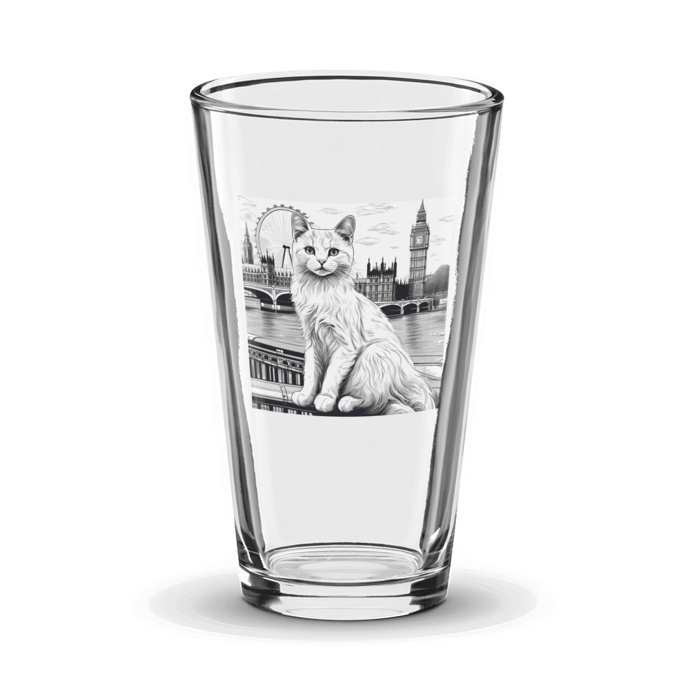 PugMug Custom White Companion Cat Glass Tumbler