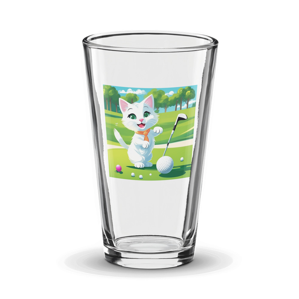 PugMug Custom White Companion Cat Glass Tumbler