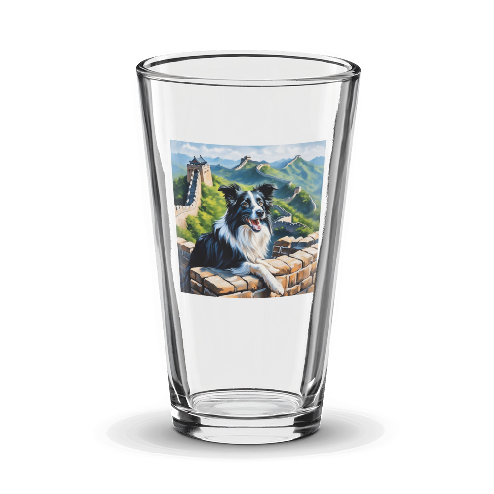 PugMug Custom Border Collie Glass Tumbler