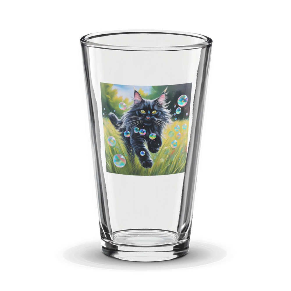 PugMug Custom Black Maine Coon Cat Glass Tumbler