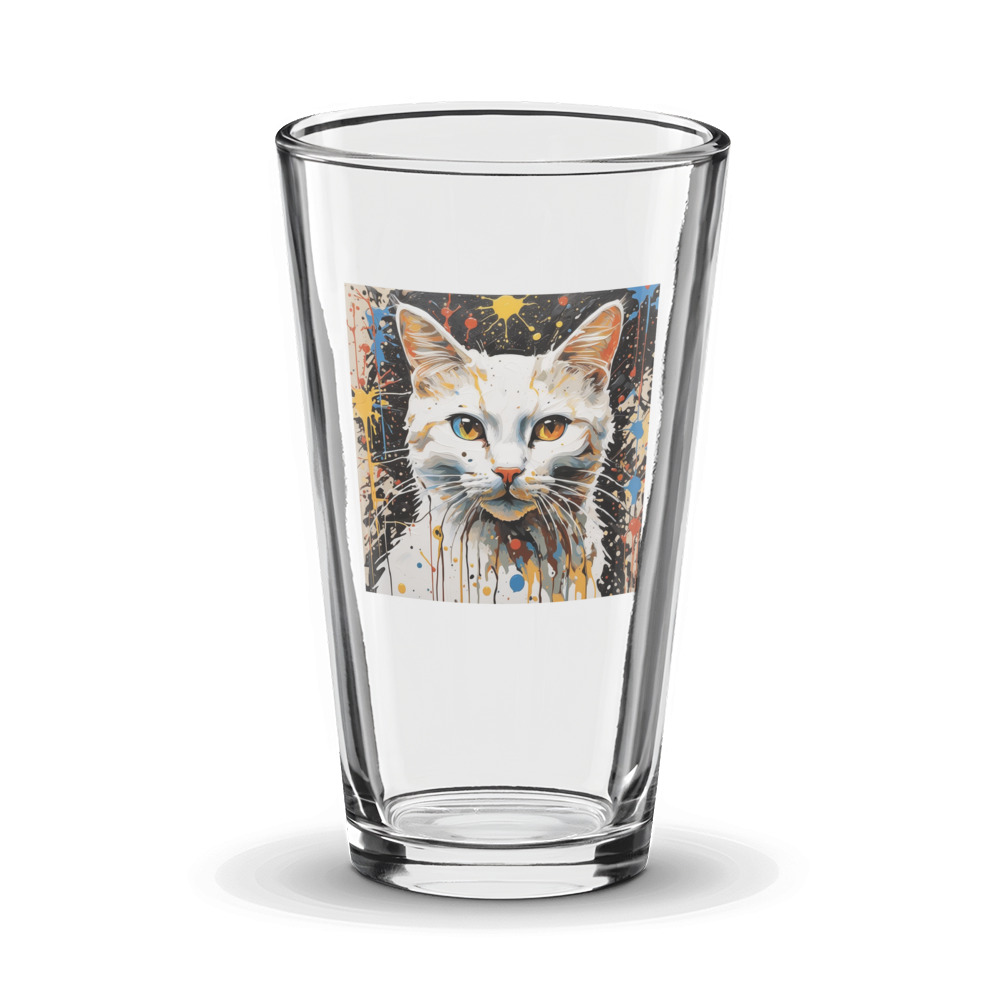 PugMug Custom White Companion Cat Glass Tumbler