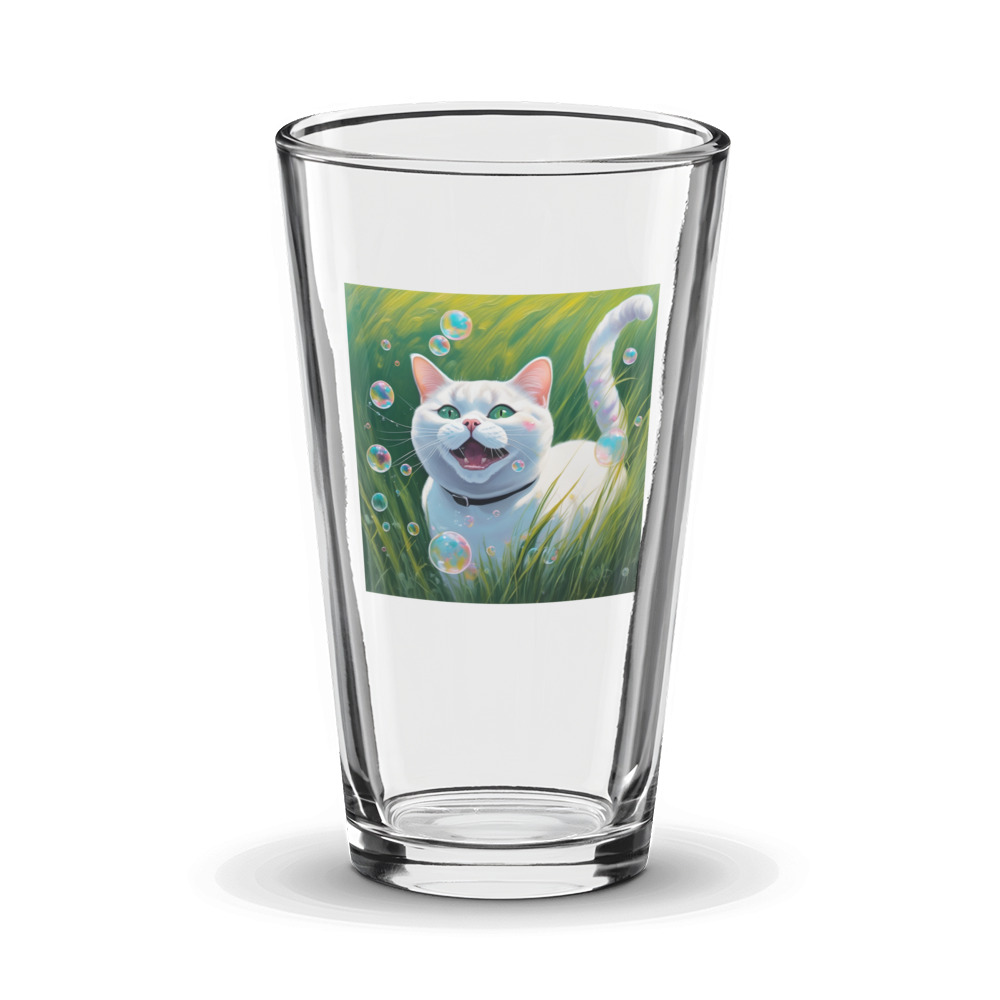 PugMug Custom White British Shorthair Cat Glass Tumbler