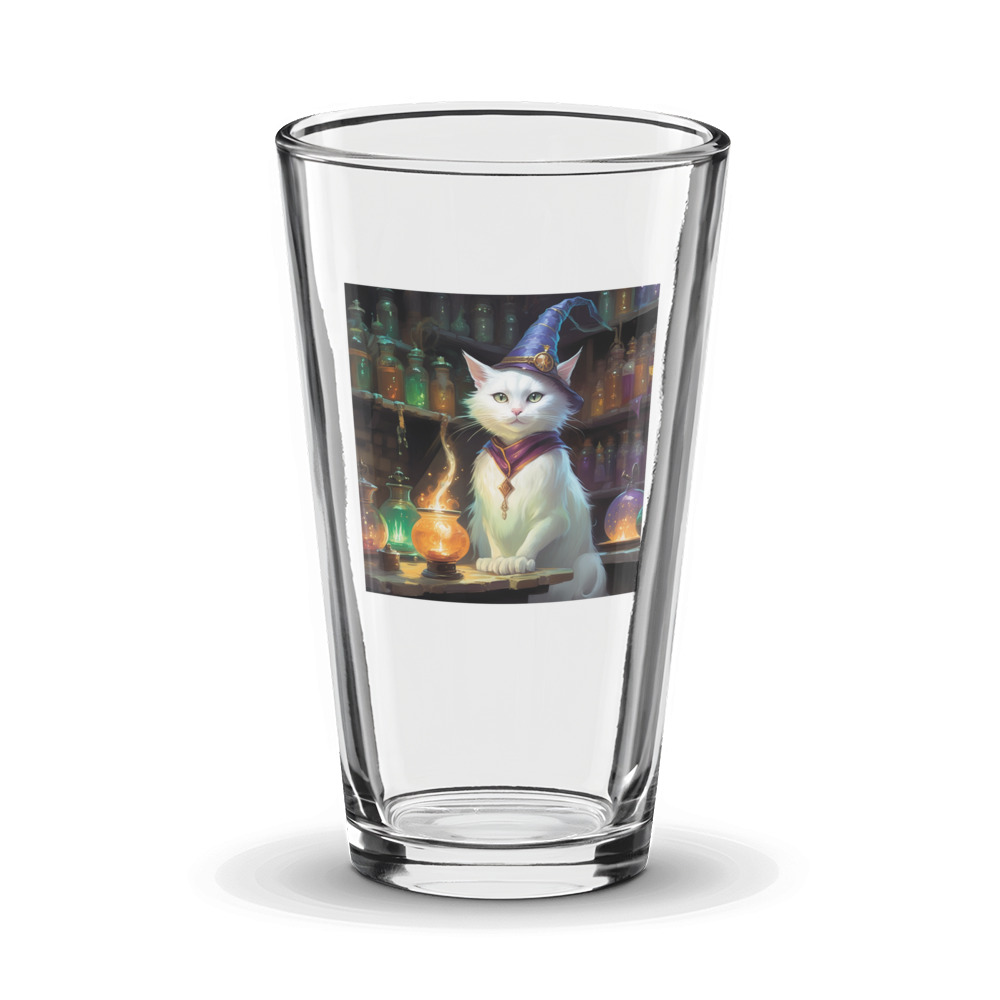 PugMug Custom White Companion Cat Glass Tumbler