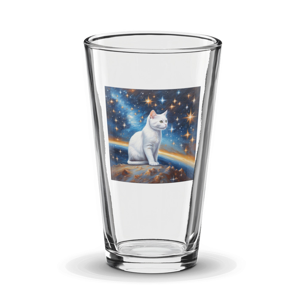 PugMug Custom White Companion Cat Glass Tumbler