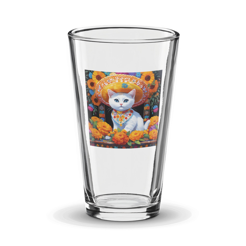 PugMug Custom White Companion Cat Glass Tumbler
