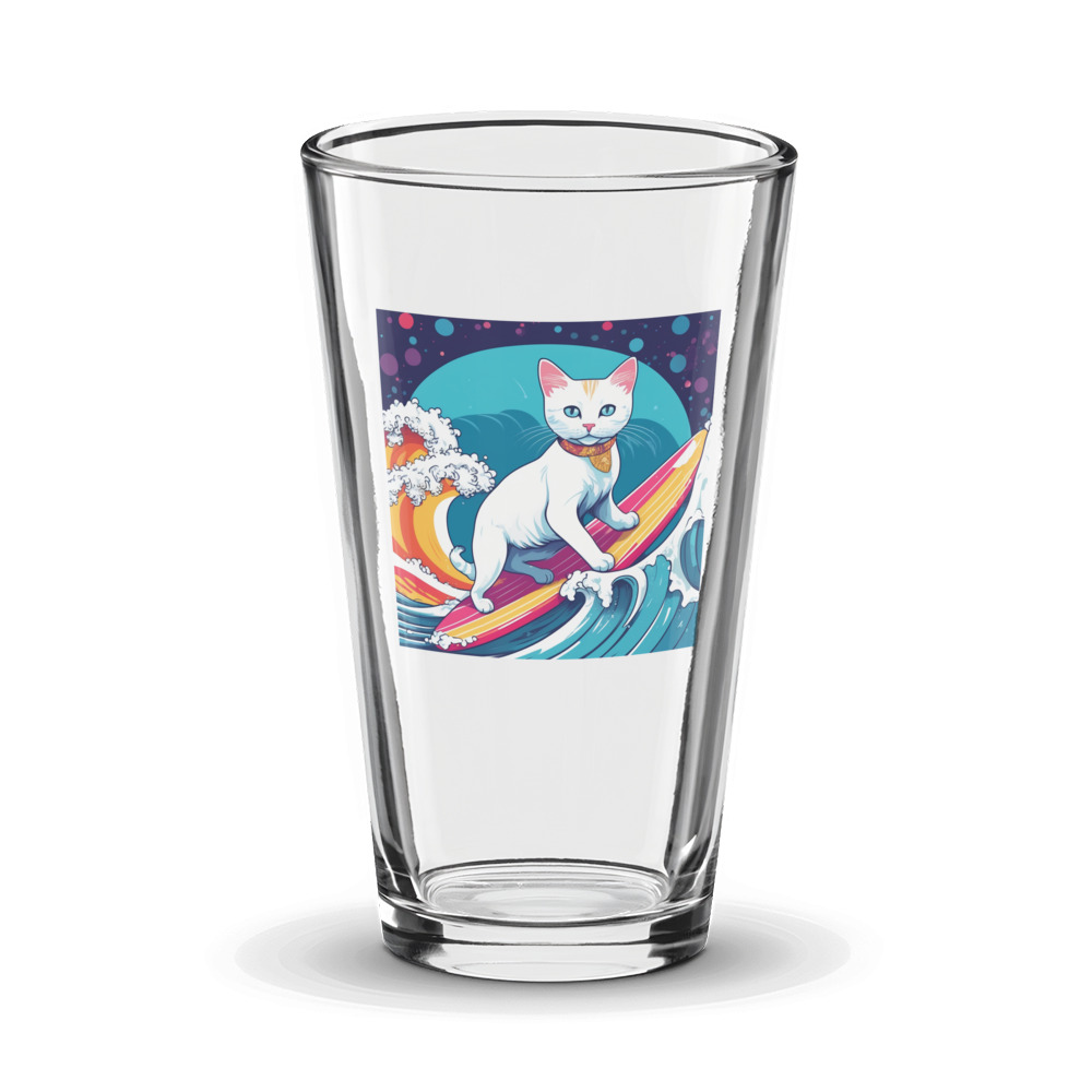 PugMug Custom White Companion Cat Glass Tumbler