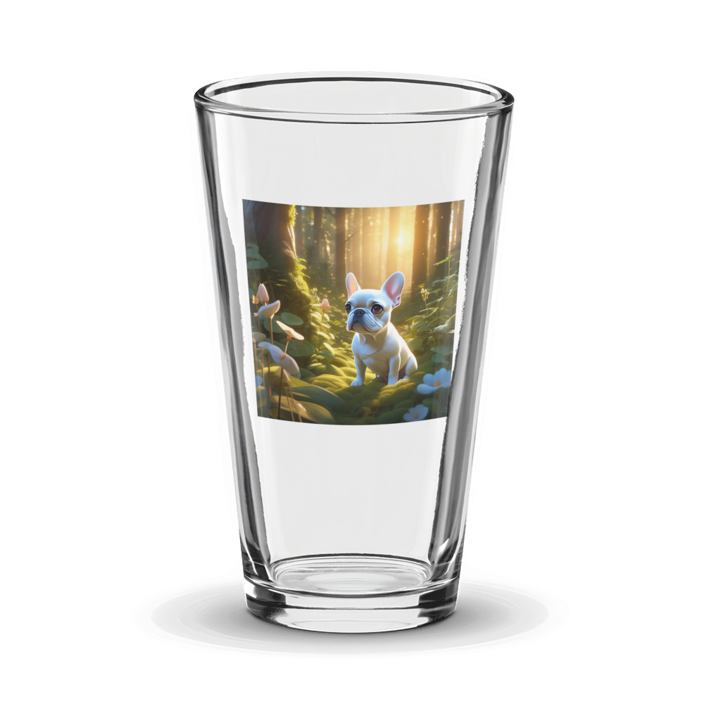 PugMug Custom White French Bulldog Glass Tumbler