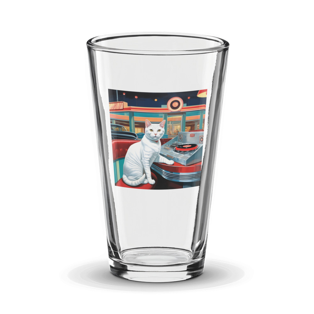 PugMug Custom White American Shorthair Cat Glass Tumbler