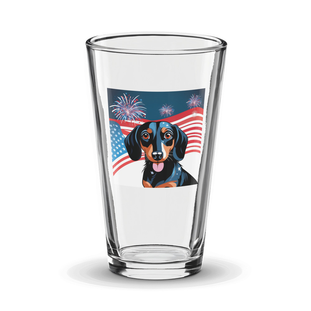PugMug Custom Black Dachshund Glass Tumbler