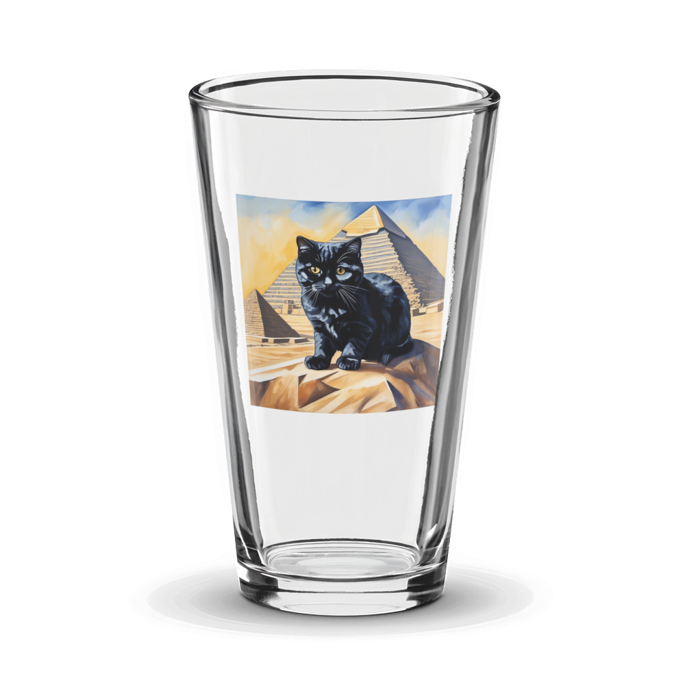 PugMug Custom Black Scottish Fold Cat Glass Tumbler