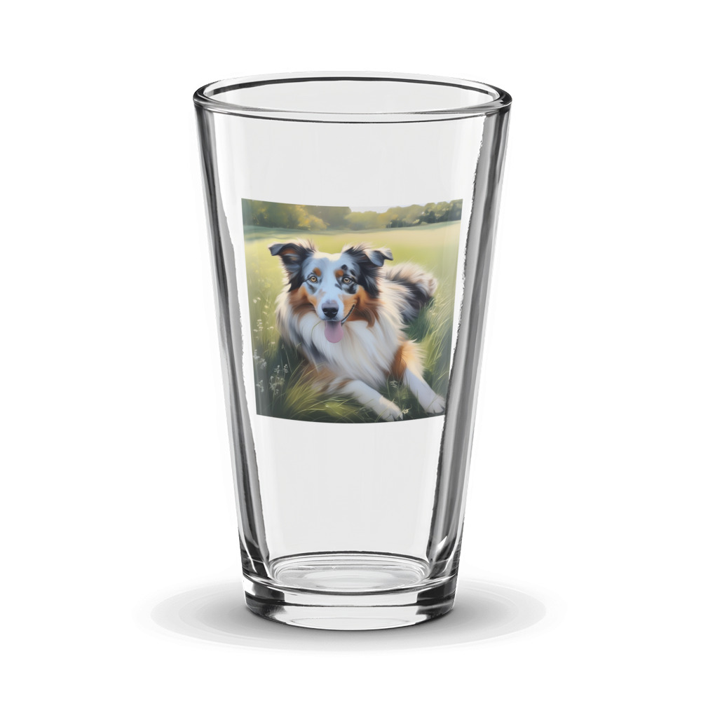 PugMug Custom Australian Shepherd Dog Glass Tumbler