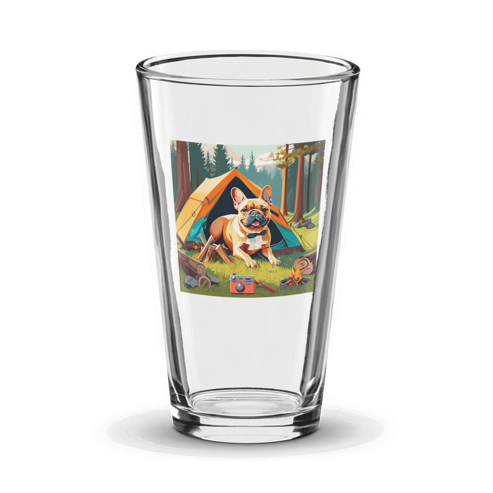 PugMug Custom Tan French Bulldog Glass Tumbler