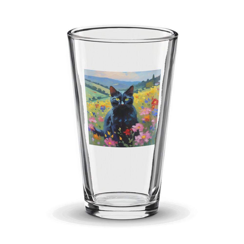 PugMug Custom Black Companion Cat Glass Tumbler