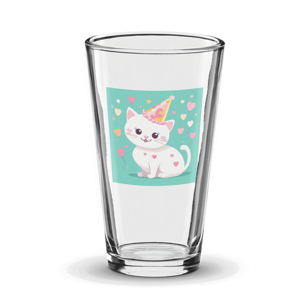 PugMug Custom White Companion Cat Glass Tumbler