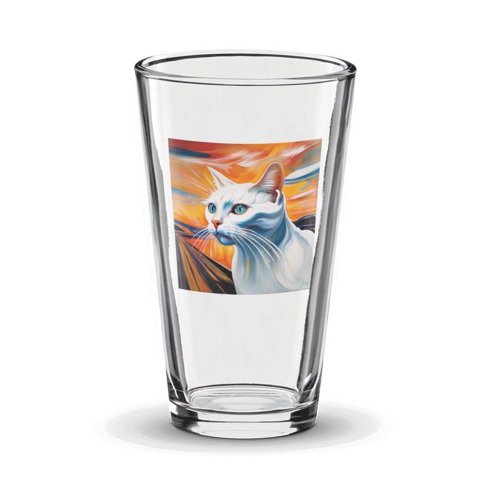 PugMug Custom White Companion Cat Glass Tumbler