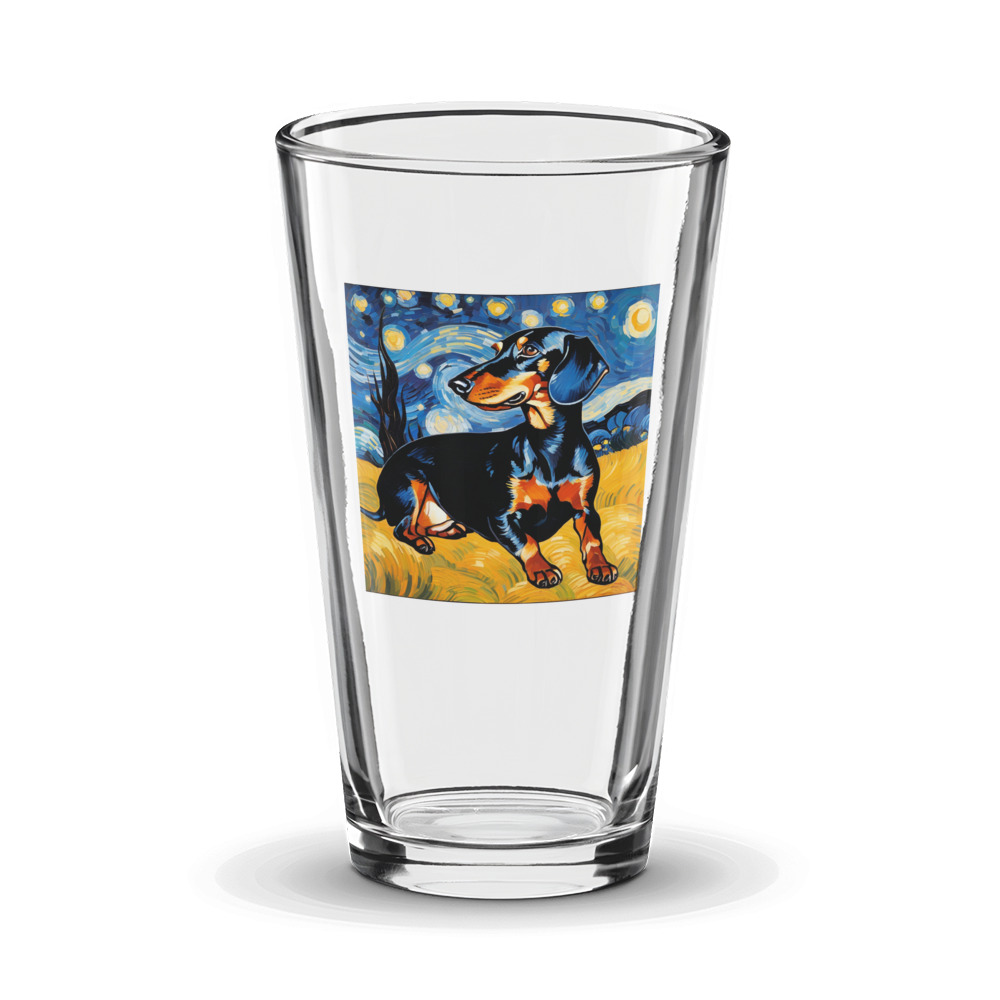PugMug Custom Black Dachshund Glass Tumbler