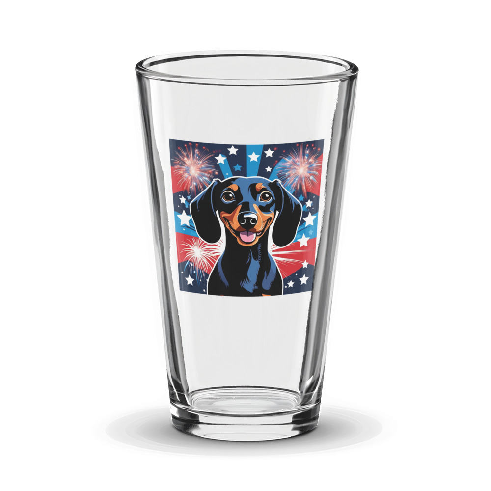 PugMug Custom Black Dachshund Glass Tumbler