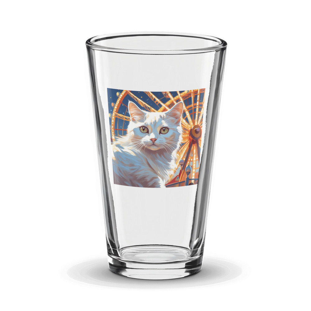 PugMug Custom White Companion Cat Glass Tumbler