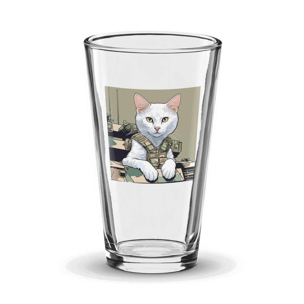 PugMug Custom White Companion Cat Glass Tumbler