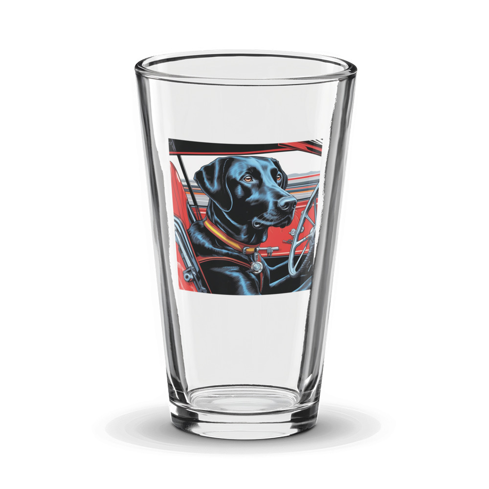 PugMug Custom Black Labrador Retriever Glass Tumbler