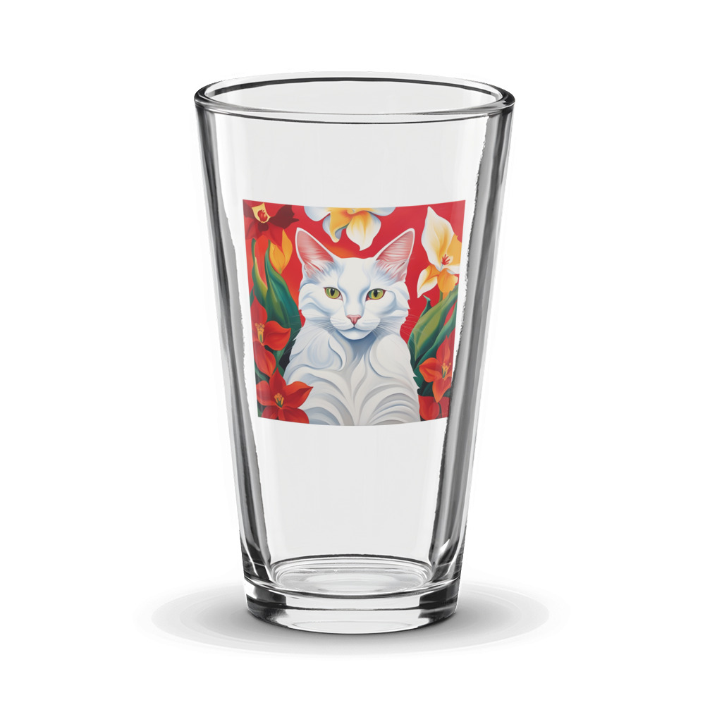 PugMug Custom White Companion Cat Glass Tumbler