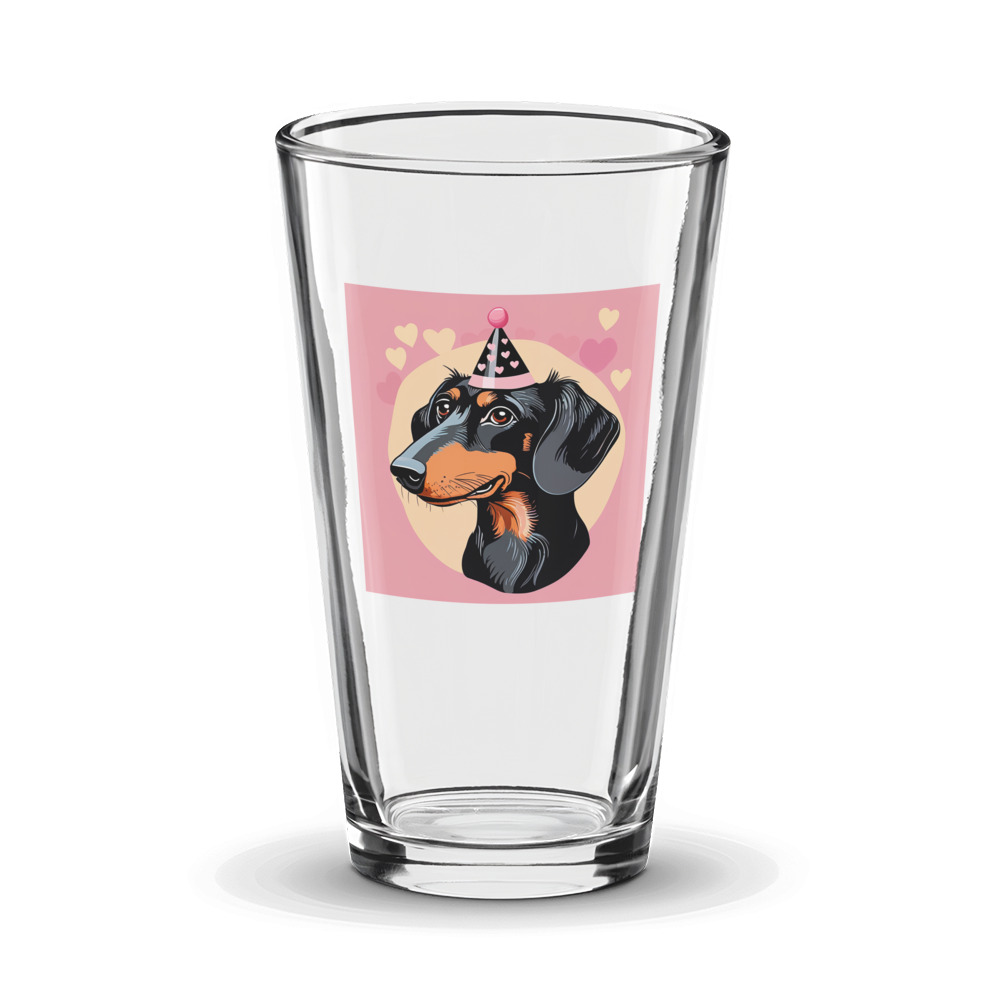 PugMug Custom Black Dachshund Glass Tumbler