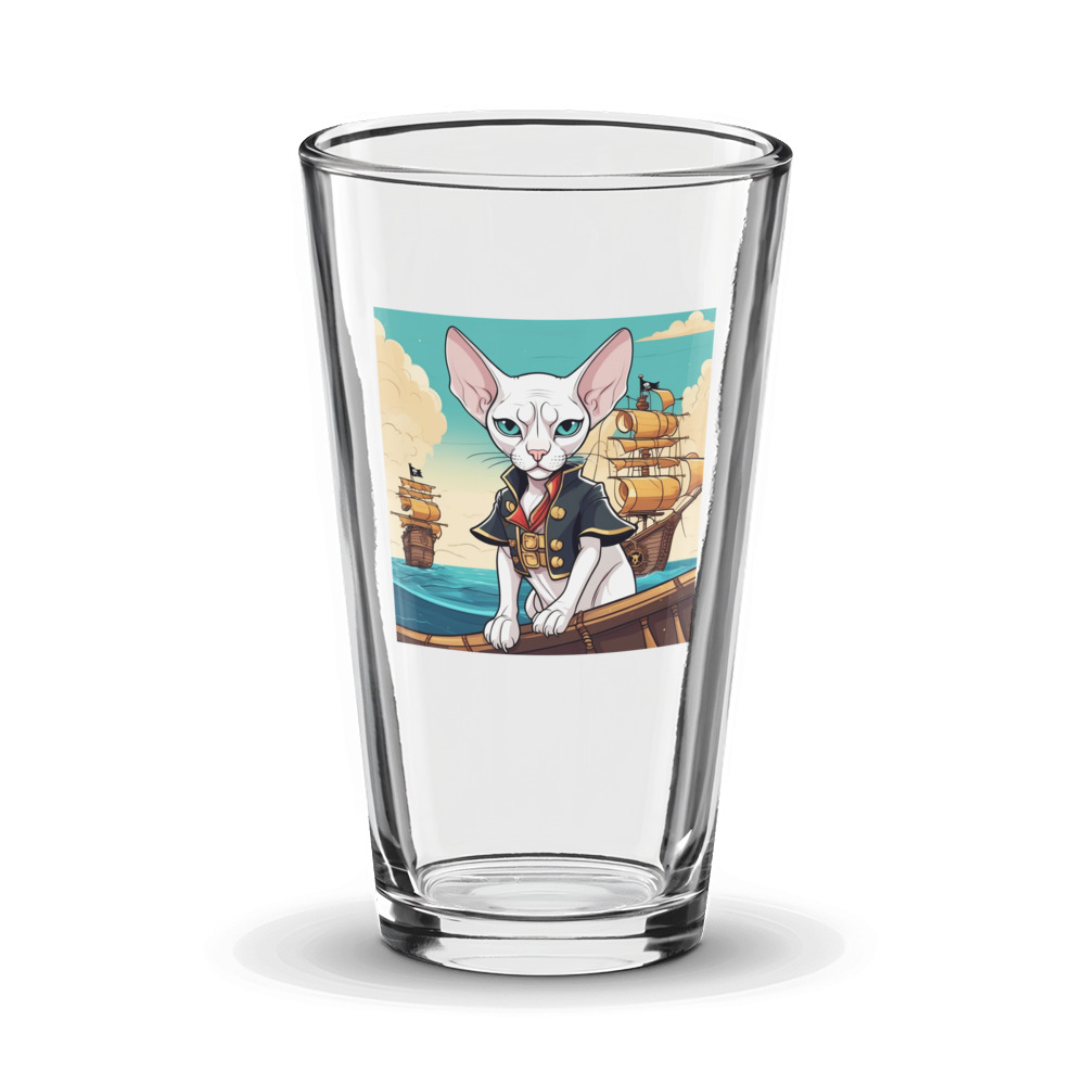 PugMug Custom White Sphynx Cat Glass Tumbler