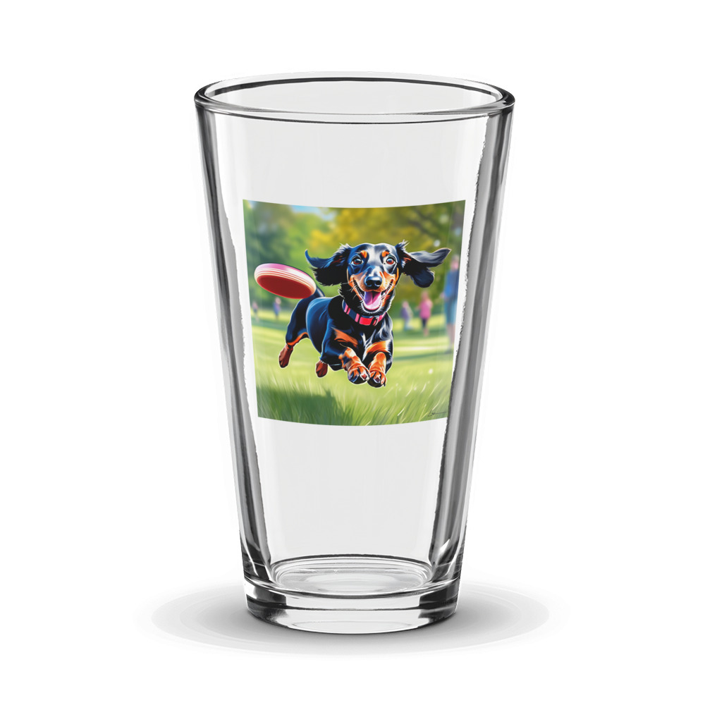 PugMug Custom Black Dachshund Glass Tumbler