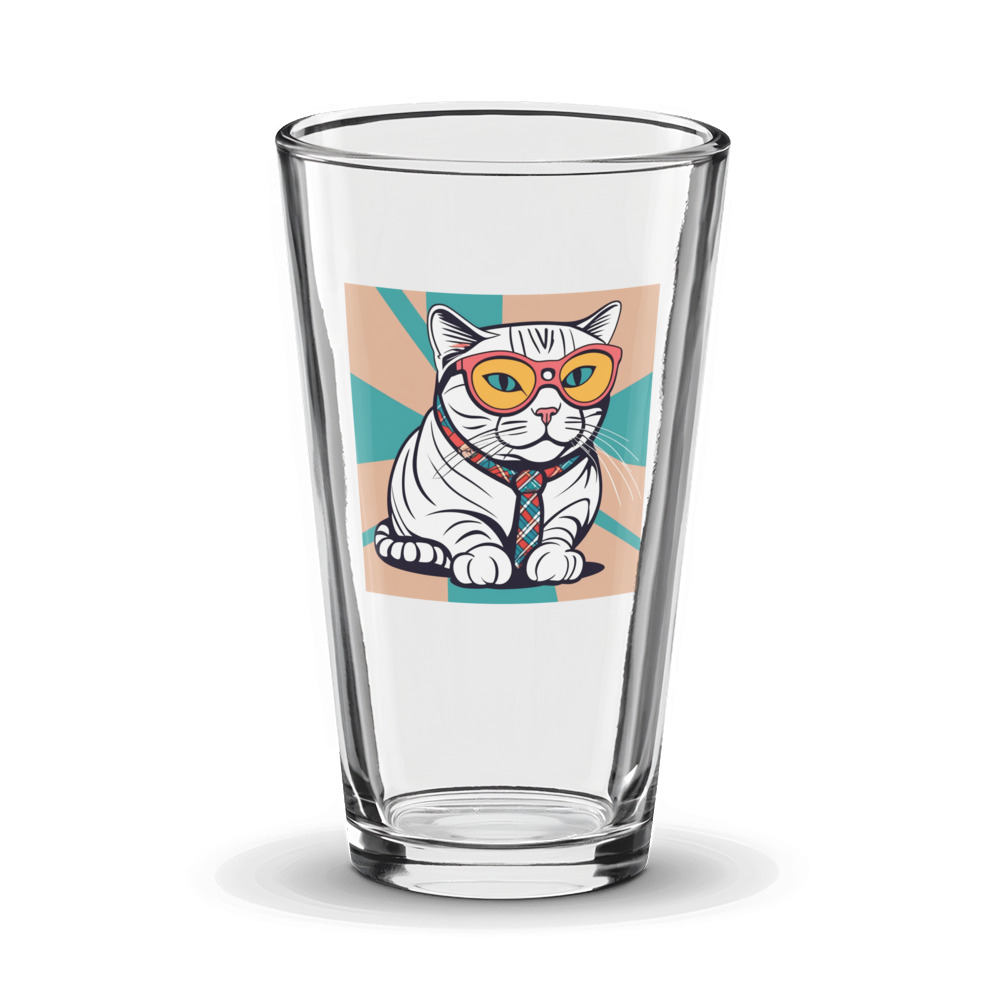 PugMug Custom Tabby Scottish Fold Cat Glass Tumbler
