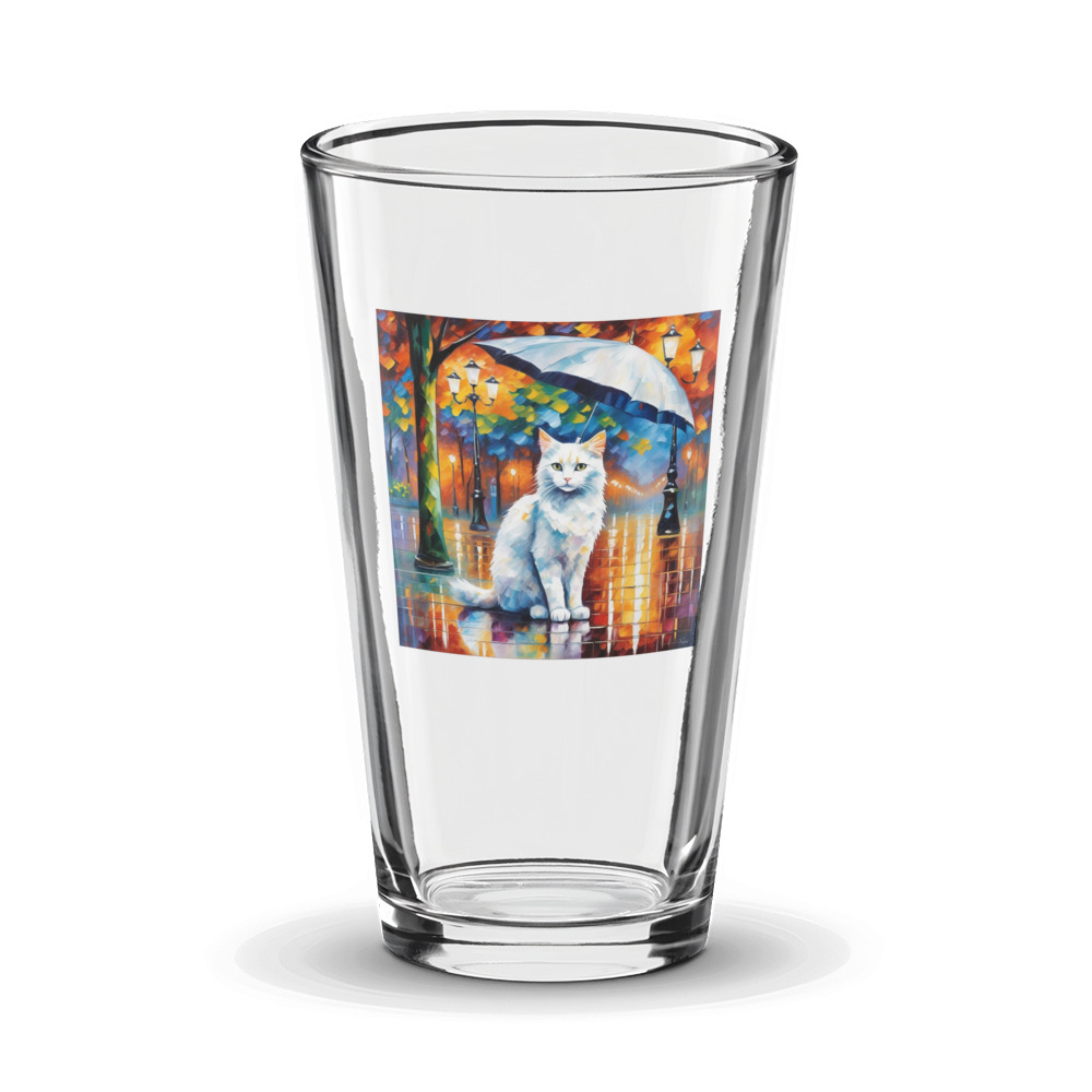 PugMug Custom White Companion Cat Glass Tumbler