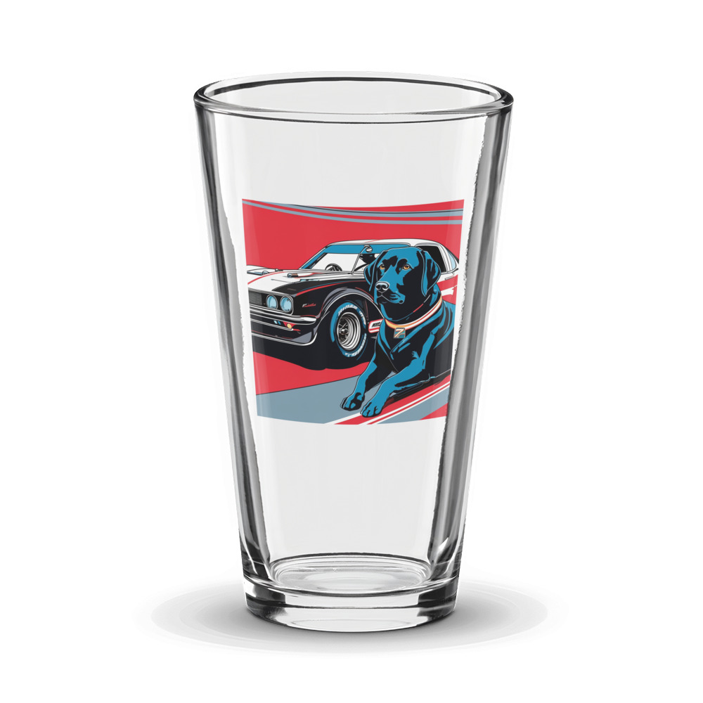 PugMug Custom Black Labrador Retriever Glass Tumbler