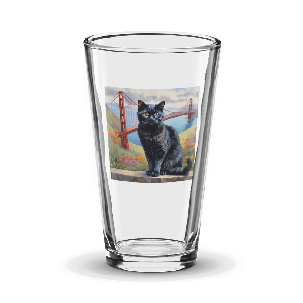 PugMug Custom Black Scottish Fold Cat Glass Tumbler