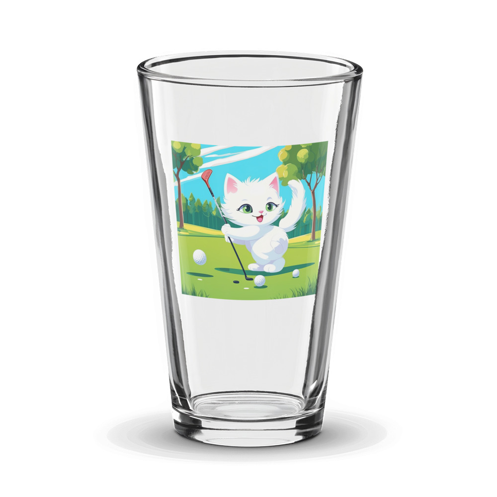 PugMug Custom White Companion Cat Glass Tumbler