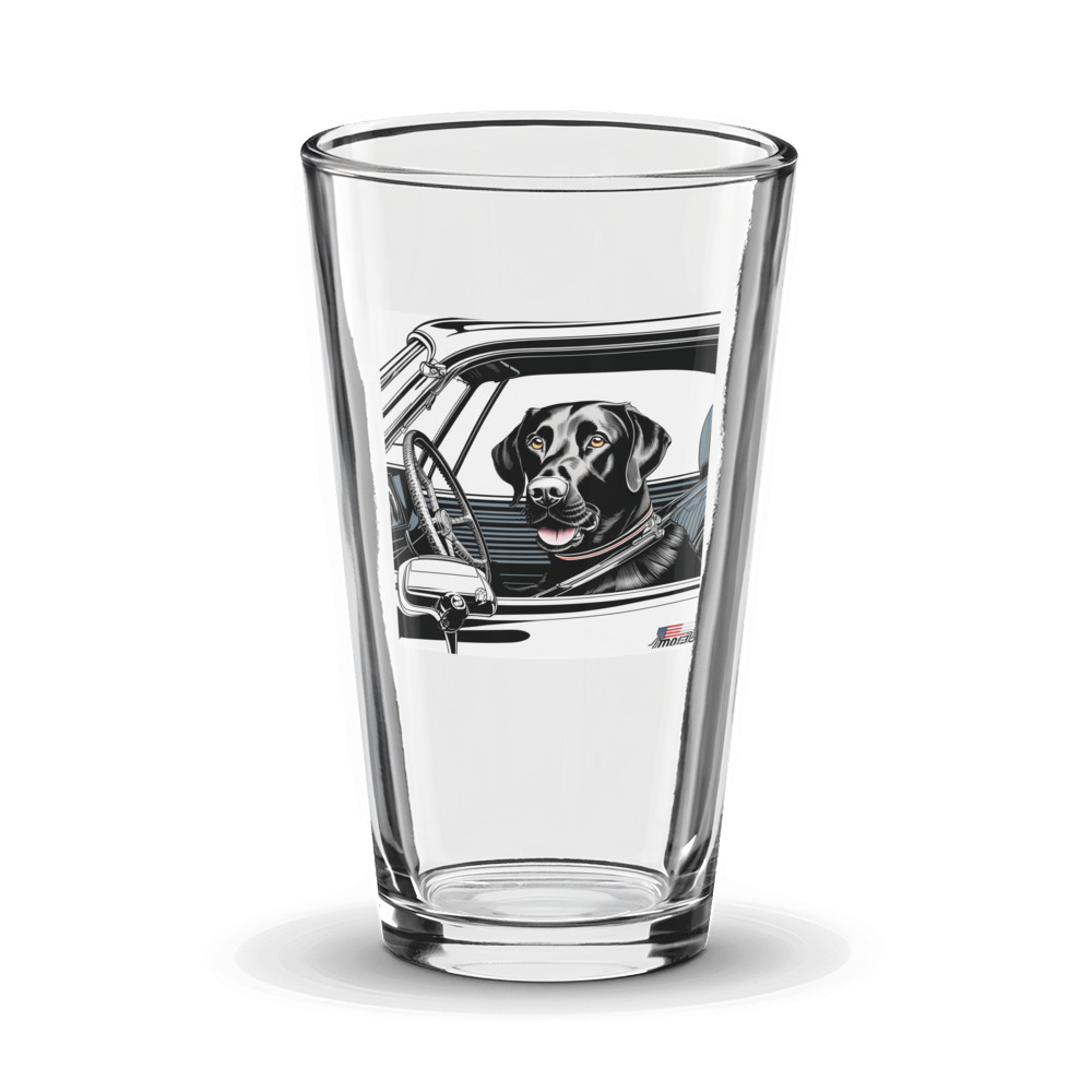 PugMug Custom Black Labrador Retriever Glass Tumbler
