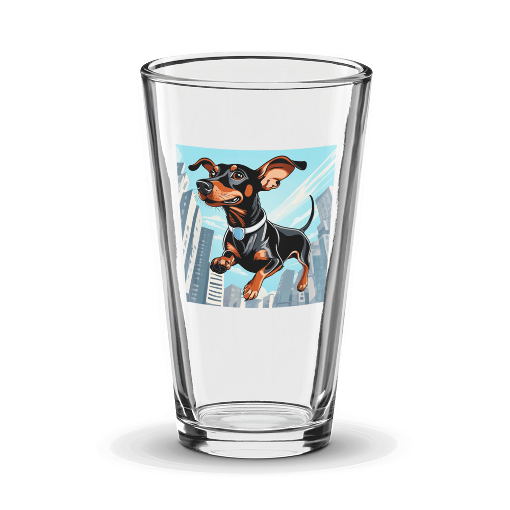 PugMug Custom Black Dachshund Glass Tumbler