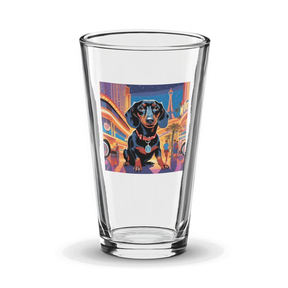 PugMug Custom Black Dachshund Glass Tumbler
