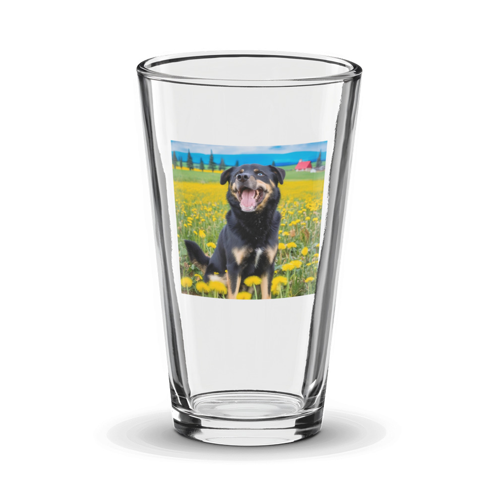 PugMug Custom Blue Glass Tumbler