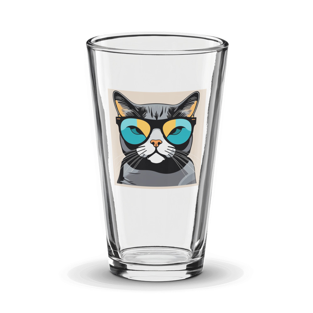 PugMug Custom Black British Shorthair Cat Glass Tumbler