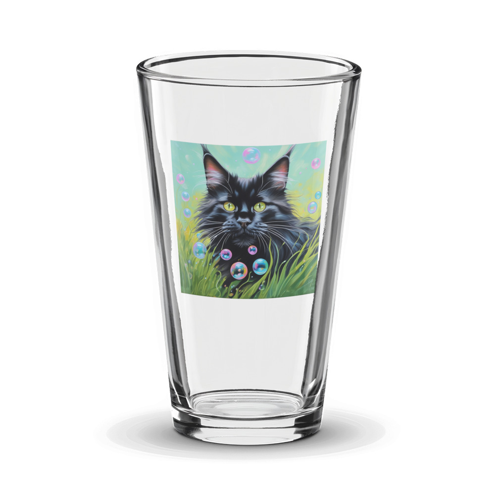 PugMug Custom Black Maine Coon Cat Glass Tumbler