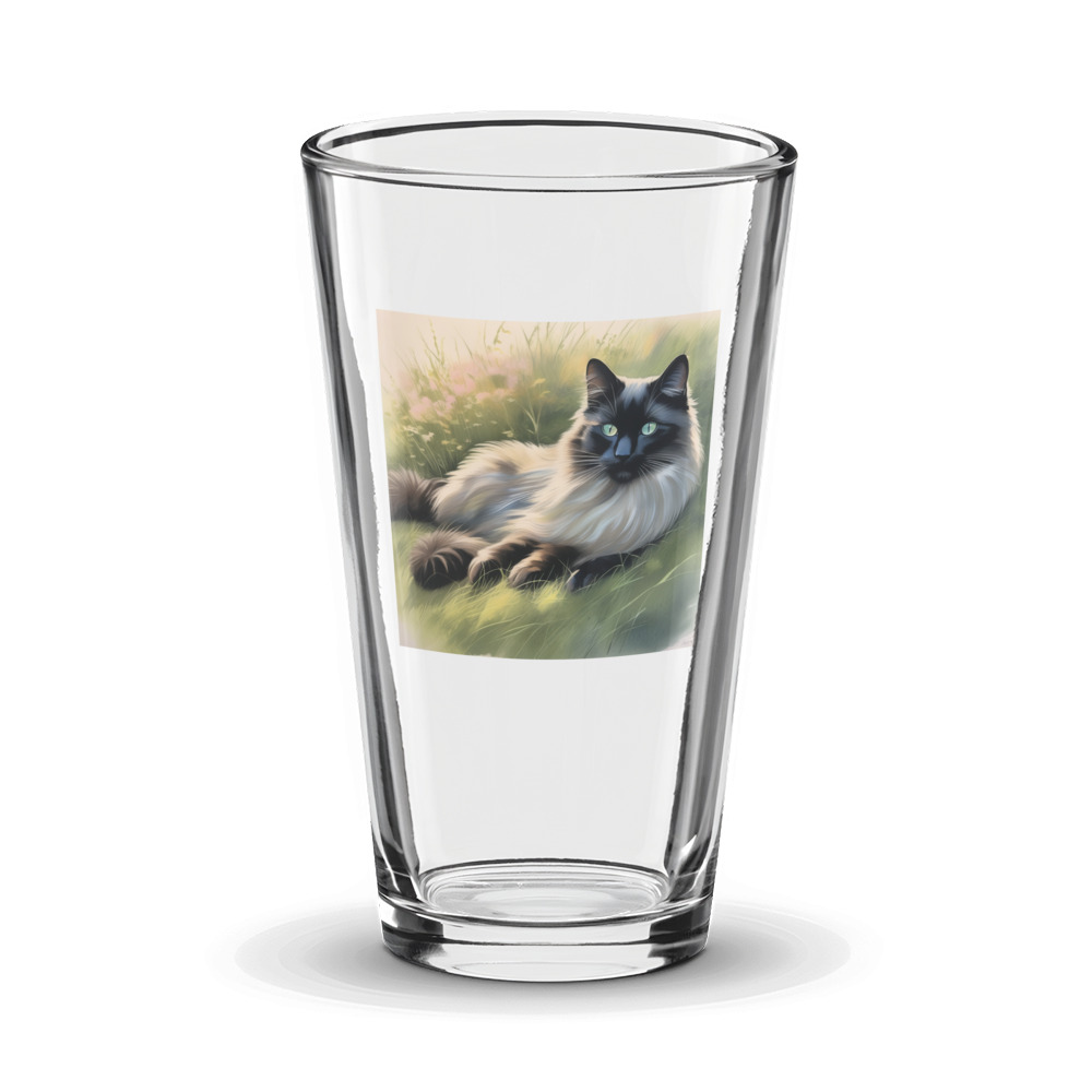 PugMug Custom Black Ragdoll Cat Glass Tumbler