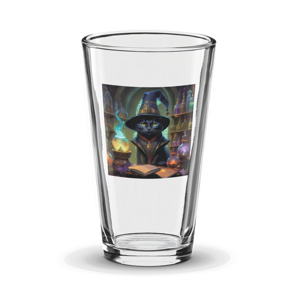 PugMug Custom Black American Shorthair Cat Glass Tumbler