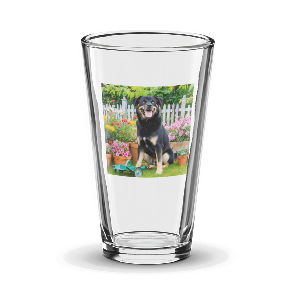PugMug Custom Blue Glass Tumbler
