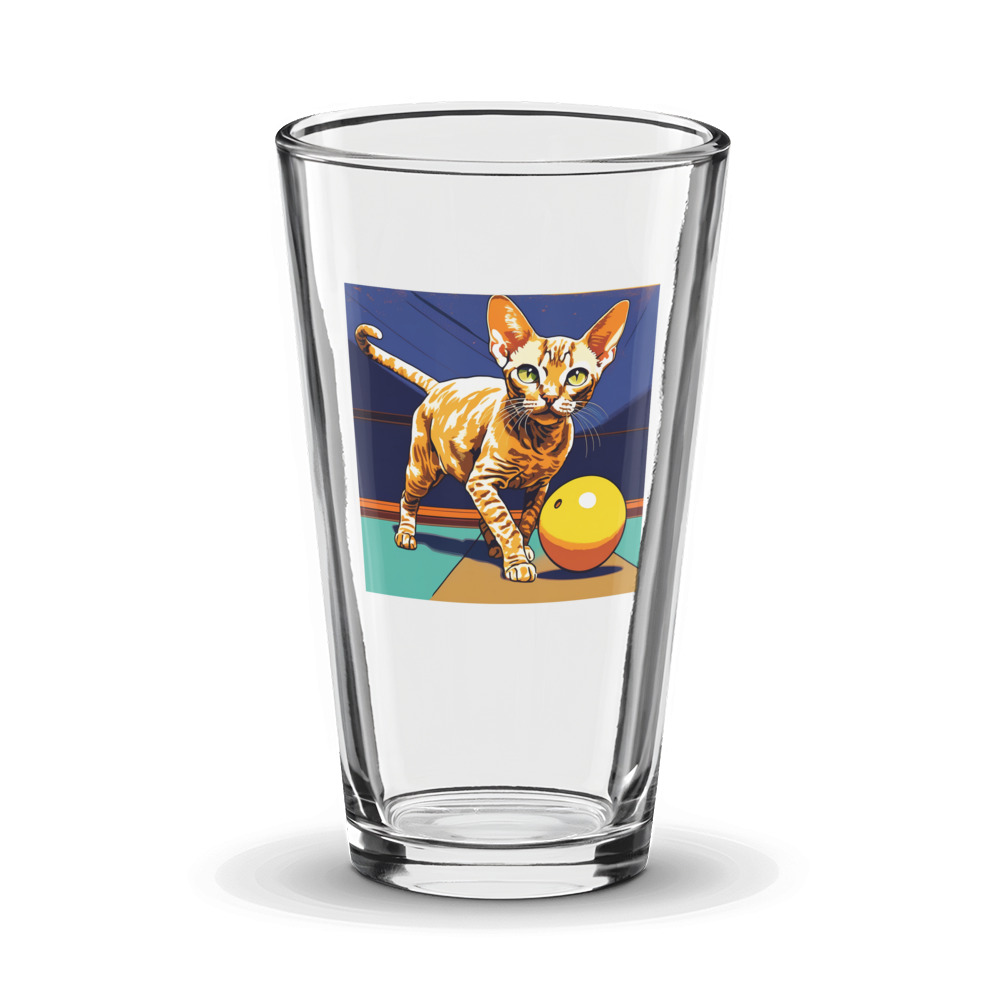 PugMug Custom Tabby Devon Rex Cat Glass Tumbler