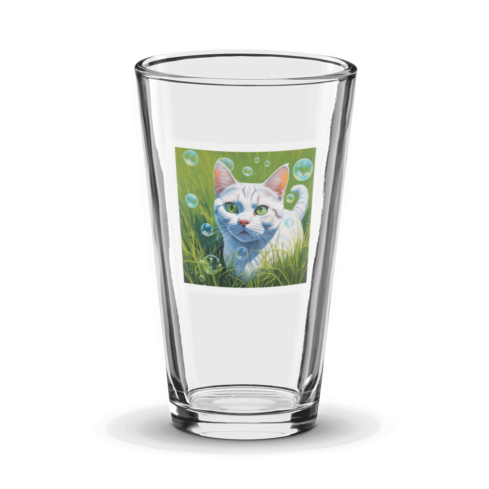 PugMug Custom White American Shorthair Cat Glass Tumbler