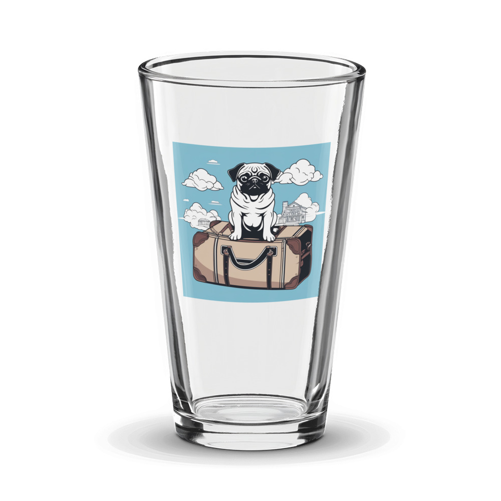 PugMug Custom Black Pug Glass Tumbler
