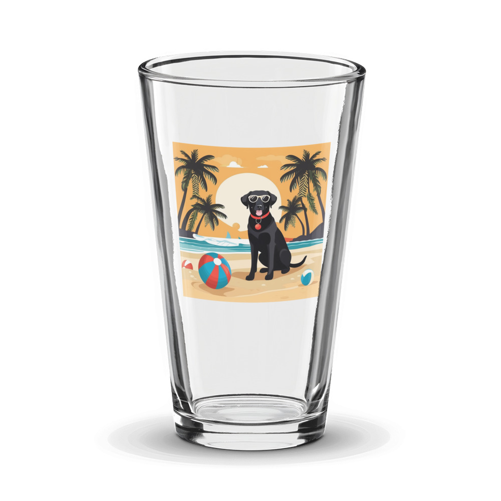PugMug Custom Black Labrador Retriever Glass Tumbler