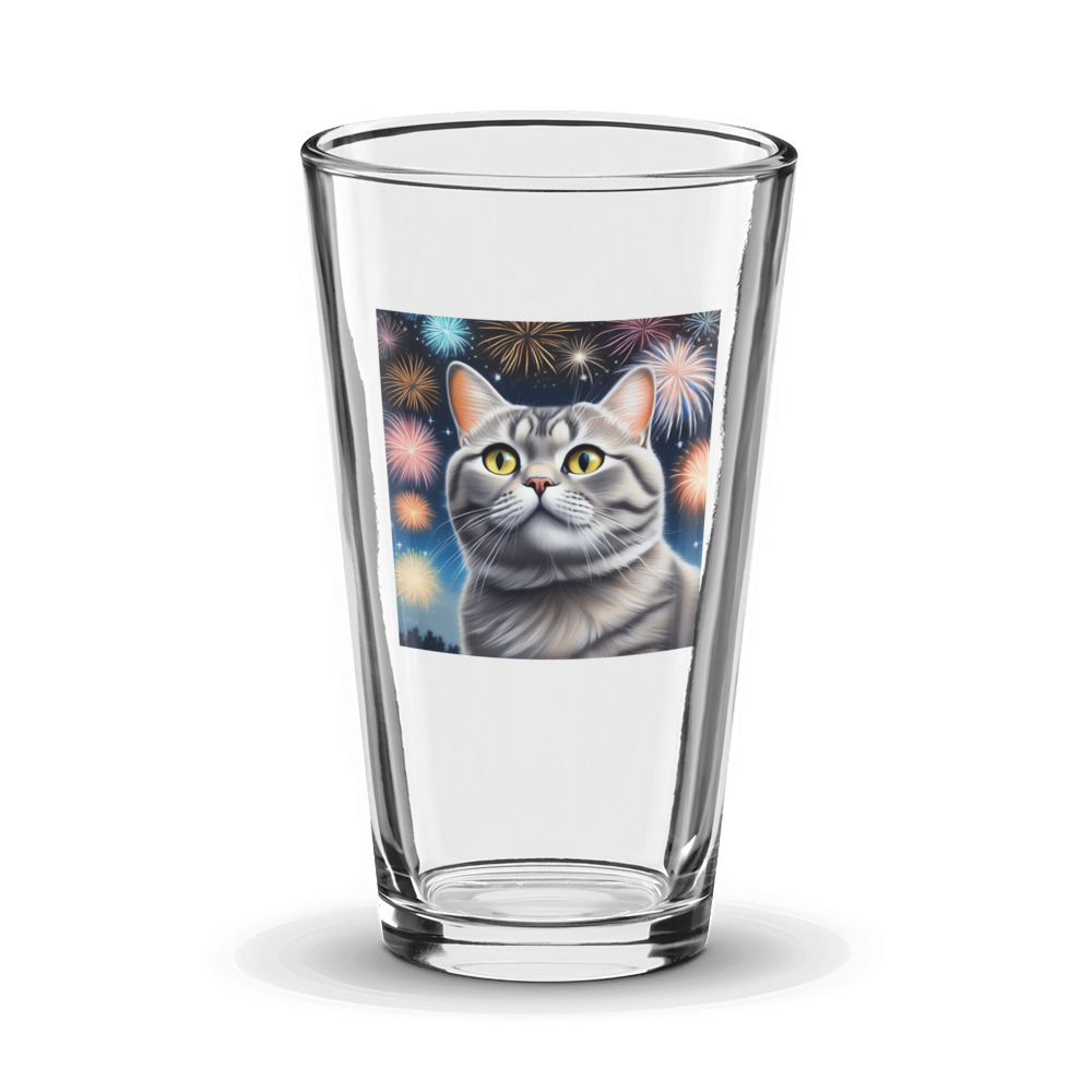 PugMug Custom Tabby British Shorthair Cat Glass Tumbler