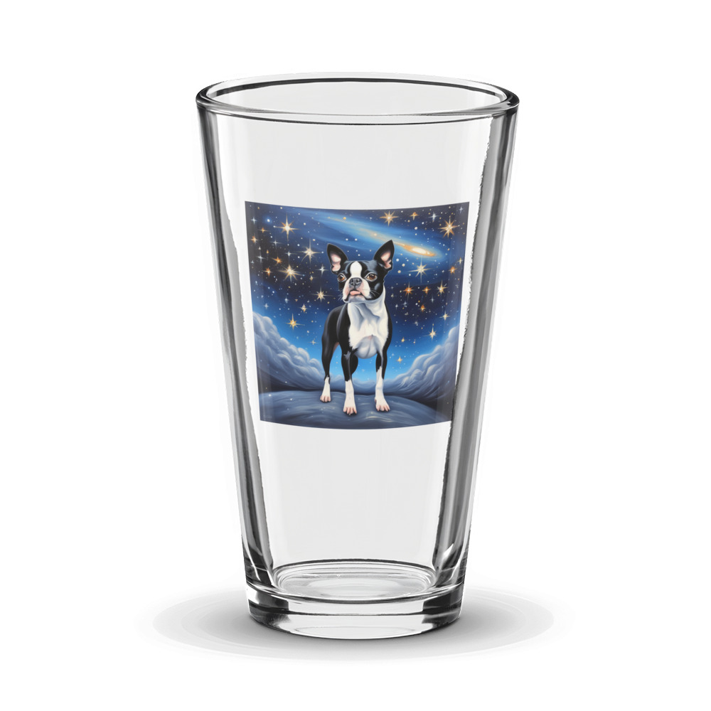 PugMug Custom Boston Terrier Glass Tumbler