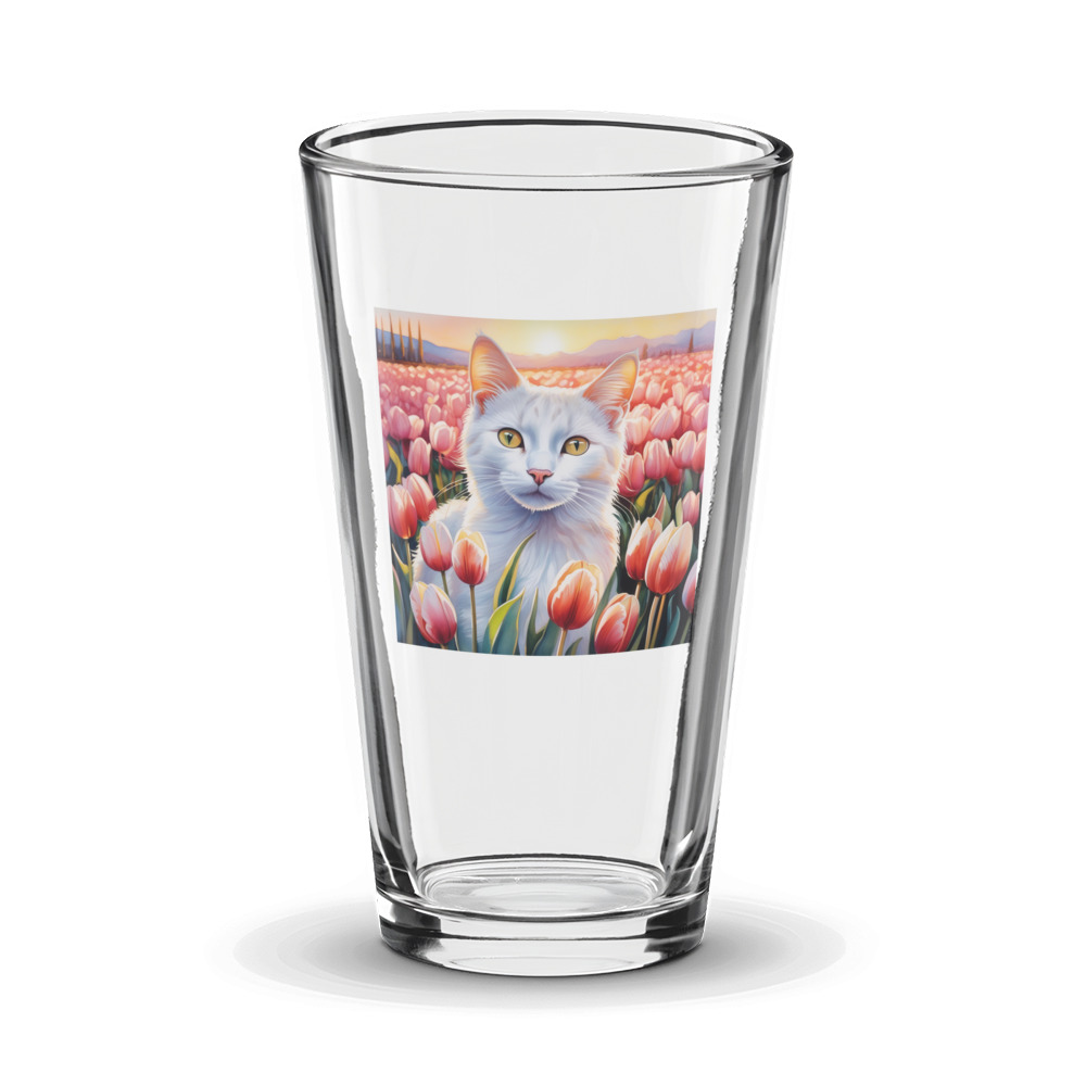 PugMug Custom White Companion Cat Glass Tumbler